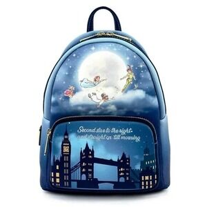 Loungefly Disney Peter Pan Second Star Glow in the‎ Dark Mini Backpack
